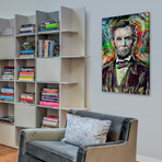 Lincoln In Color Painting Print // Wrapped Canvas (12"W x 18"H x 1.5"D)