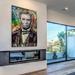 Lincoln In Color Painting Print // Wrapped Canvas (12"W x 18"H x 1.5"D)