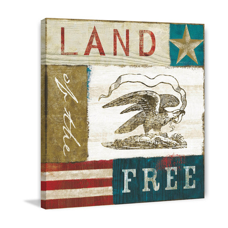 Land of the Free Painting Print // Wrapped Canvas (18"W x 18"H x 1.5"D)