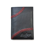 Baseball Stitch Front Pocket Wallet // Black