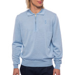 Zip Polo Sweater // Sky (L)