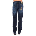 Wolf Embroidered Jean // Faded Dark Wash (56)