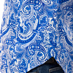 French Relaxed Fit Shirt // Blue Paisley (42)