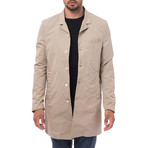 Trench Coat // Beige + Cream Buttons (M)