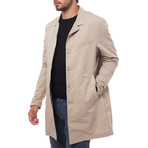 Trench Coat // Beige + Cream Buttons (L)