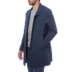 Trench Coat // Blue + Black Buttons (XL)