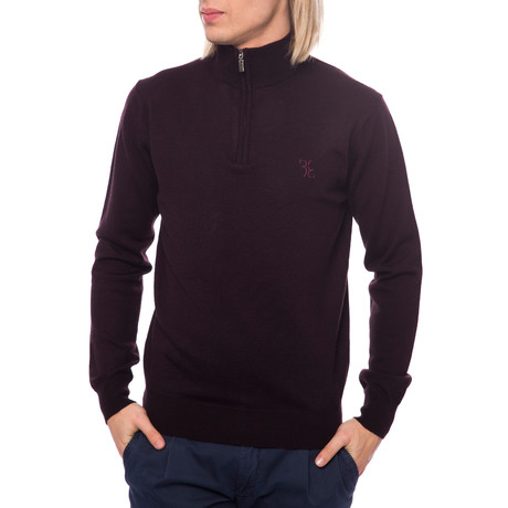 Half Zip Logo Sweater // Bordeaux (Euro: 50)