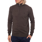 Half Zip Logo Sweater // Brown (Euro: 50)
