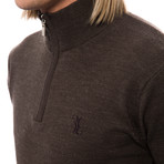 Half Zip Logo Sweater // Brown (Euro: 52)