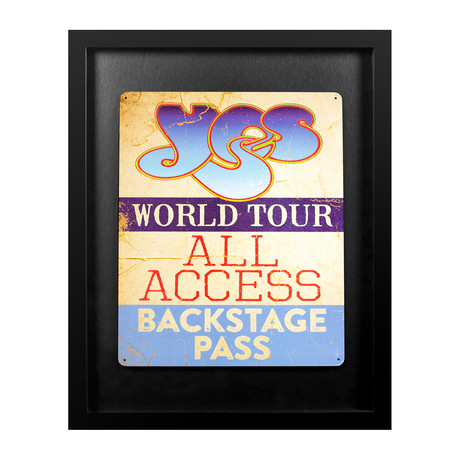 Framed Backstage Pass // Yes World Tour