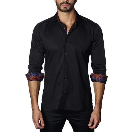 Long Sleeve Shirt // Black Jacquard (2XL)