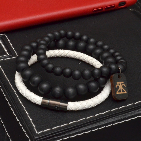 White + Black Bracelet Set // 3 Pack