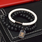 White + Black Bracelet Set // 3 Pack