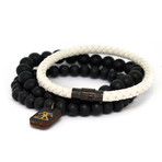 White + Black Bracelet Set // 3 Pack