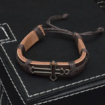 Cross + Leather Bracelet Set // 3 Pack