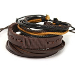 Leather Pull-Closure Bracelet Set // 3 Pack