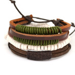 Cocoa + Leather Bracelet Set // 3 Pack