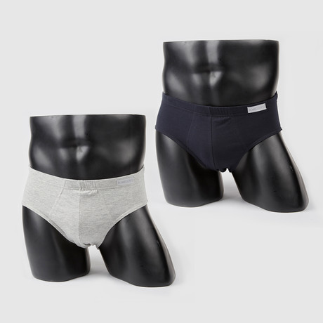 Classic Brief // Navy + Grey // Pack of 2 (S)