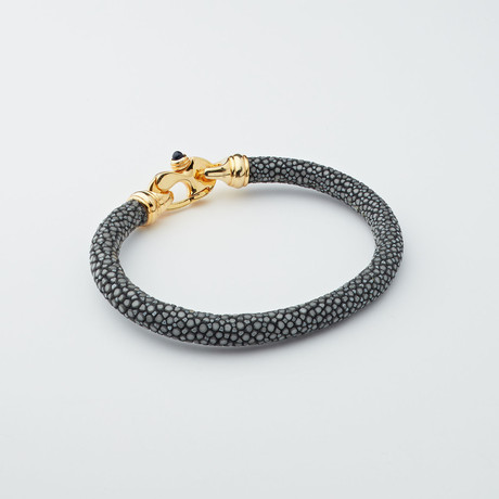 Stingray Bracelet // Gray + Gold (Large)