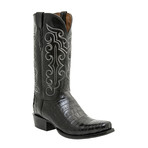 Ultra Belly Caiman Crocodile Embroidered Western Boot // Black (US: 10)
