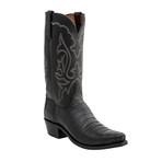 Ultra Belly Caiman Crocodile Western Boot // Black // EE (Wide) (US: 8)