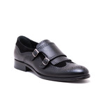 Medallion Kilt Double Monkstrap // Black (Euro: 43)