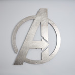 Avengers Logo // Floating Metal Wall Art // LED Backlit
