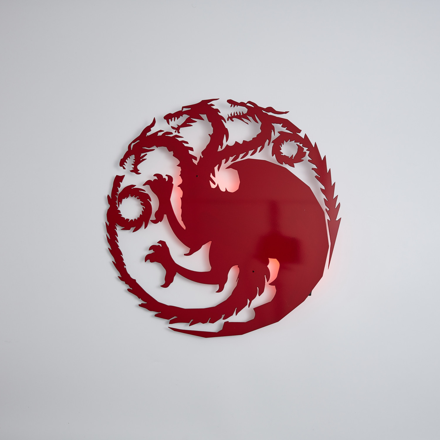 Targaryen Sigil // Floating Metal Wall Art // LED Backlit (16