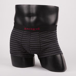 Cotton Stretch Trunk // Black + Red + Grey // Pack of 3 (S)