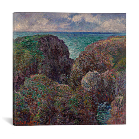 Block of Rocks at Port-Goulphar // Claude Monet // 1886 (18"W x 18"H x 0.75"D)