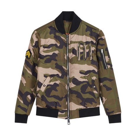 Spleen Triple Zip Bomber // Camo Khaki (S)