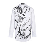 Garfield Graffiti Long Sleeve Shirt // White (M)