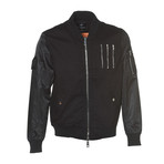 Gladow Mixed Fabric Triple Zip Jacket // Black (L)