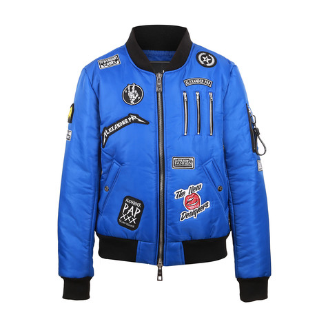 Cooper Patch Bomber Jacket // Robly Blue (S)
