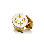 Fleur De Lys Cufflinks Silver // Ivory White