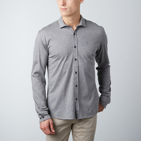 York Button-Up Shirt // Grey Melange (XS)
