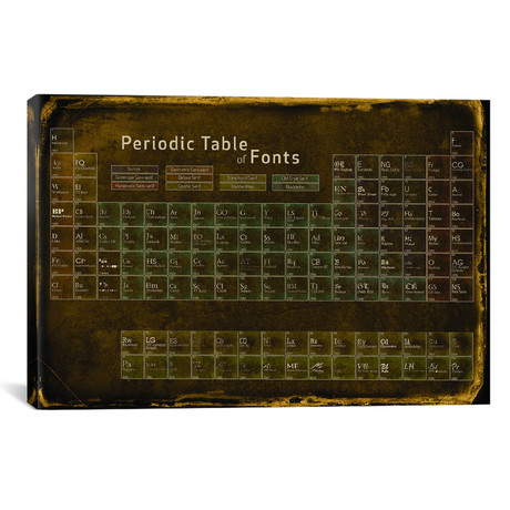 Periodic Table of Fonts #4 (60"W x 40"H x 1.5"D)