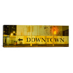 Downtown Sign Printed On A Wall, San Francisco, California (60"W x 20"H x 0.75"D)