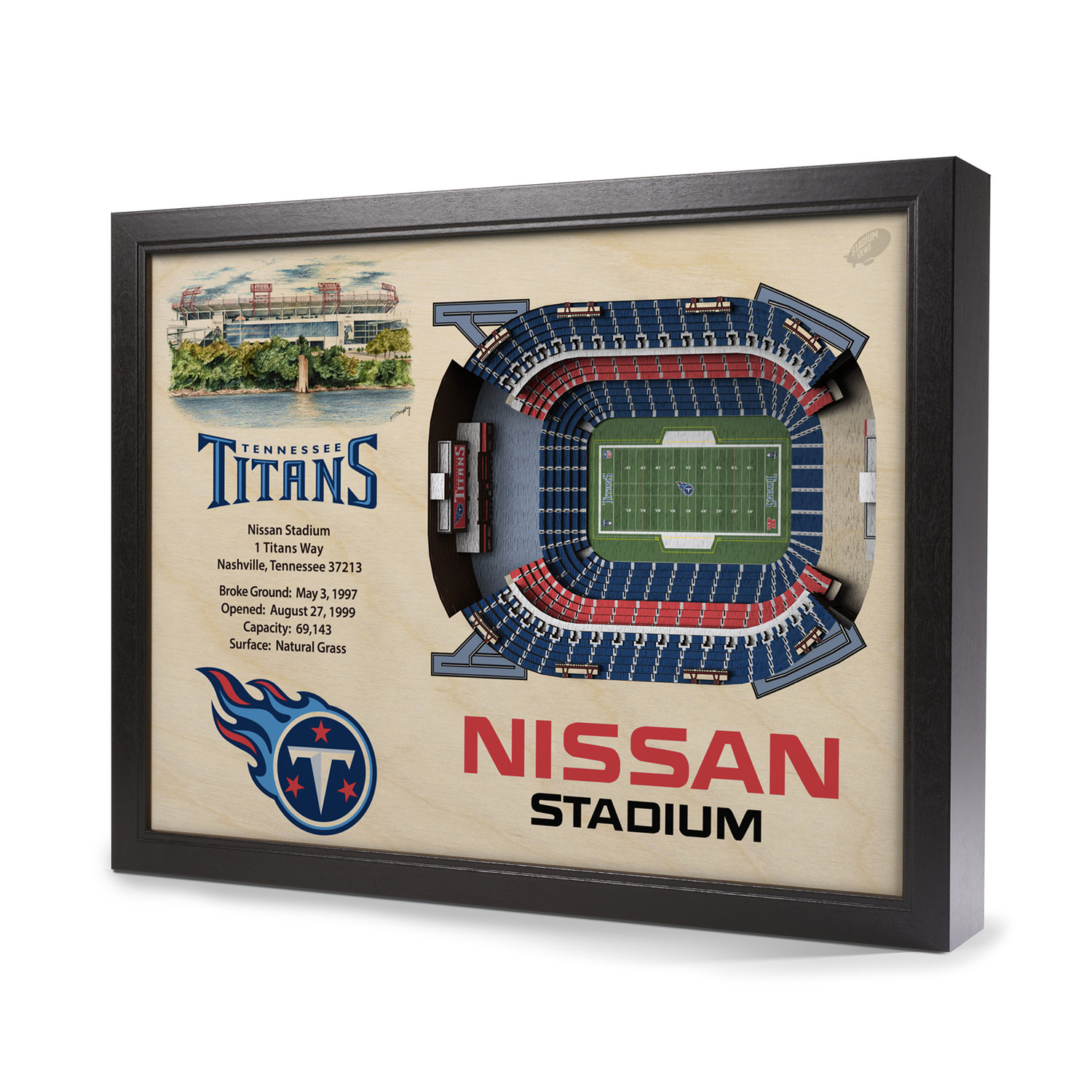 Tennessee Titans, 3D Stadium View, Tennessee Titans, Wall Art