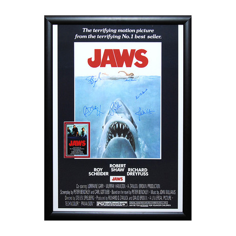 Framed + Signed Movie Poster // Jaws