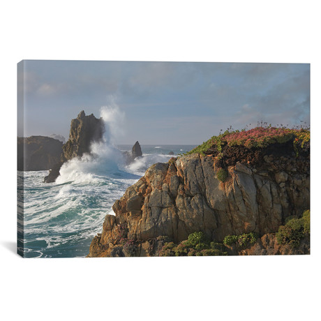 Pounding Waves And Rocky Shoreline At Piedras Blancas (26"W x 18"H x 0.75"D)