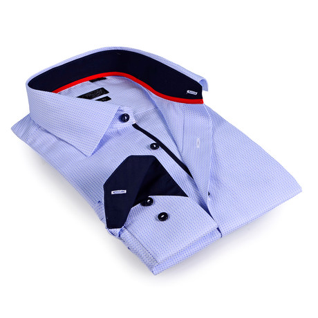 Solid Collar Button-Up Shirt // Light Blue (XL)