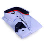 Solid Collar Button-Up Shirt // Light Blue (3XL)