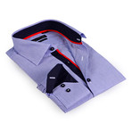 Solid Collar Button-Up Shirt // Navy (2XL)