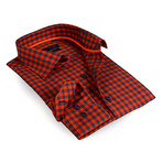 Gingham Button-Up Shirt // Orange (2XL)
