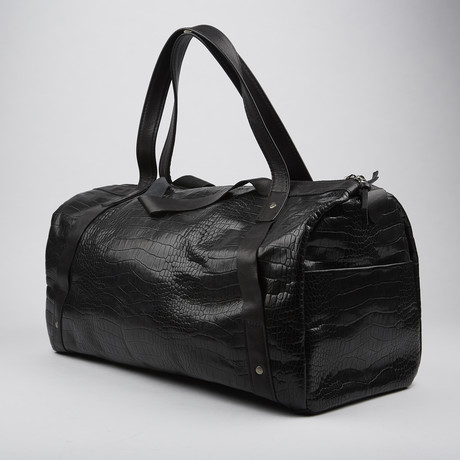 Larsen Weekender Bag (Black Croc)