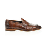 Pointed Crocodile Penny Loafer // Tobacco (Euro: 43)