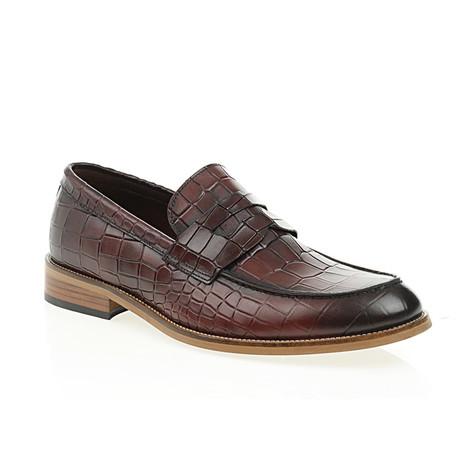 Crocodile Penny Loafer // Claret Red (Euro: 40)
