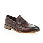Crocodile Penny Loafer // Claret Red (Euro: 43)