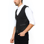 Textured Tricot Vest // Black (M)